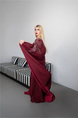 Embellished Jumpsuit with Flowing Cape – ODD-RUBY