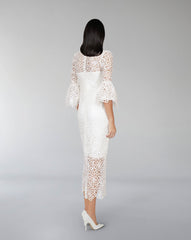 Laced midi dress with 3/4 sleeves-ODD-Saeba