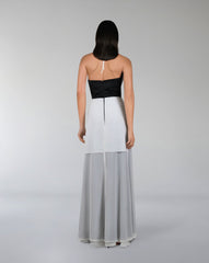 beaded dress with halter neckline and layered skirt-ODD-Reverie