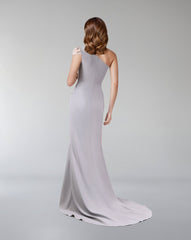 Bicolour asymmetrical draped dress-ODD-Loretta