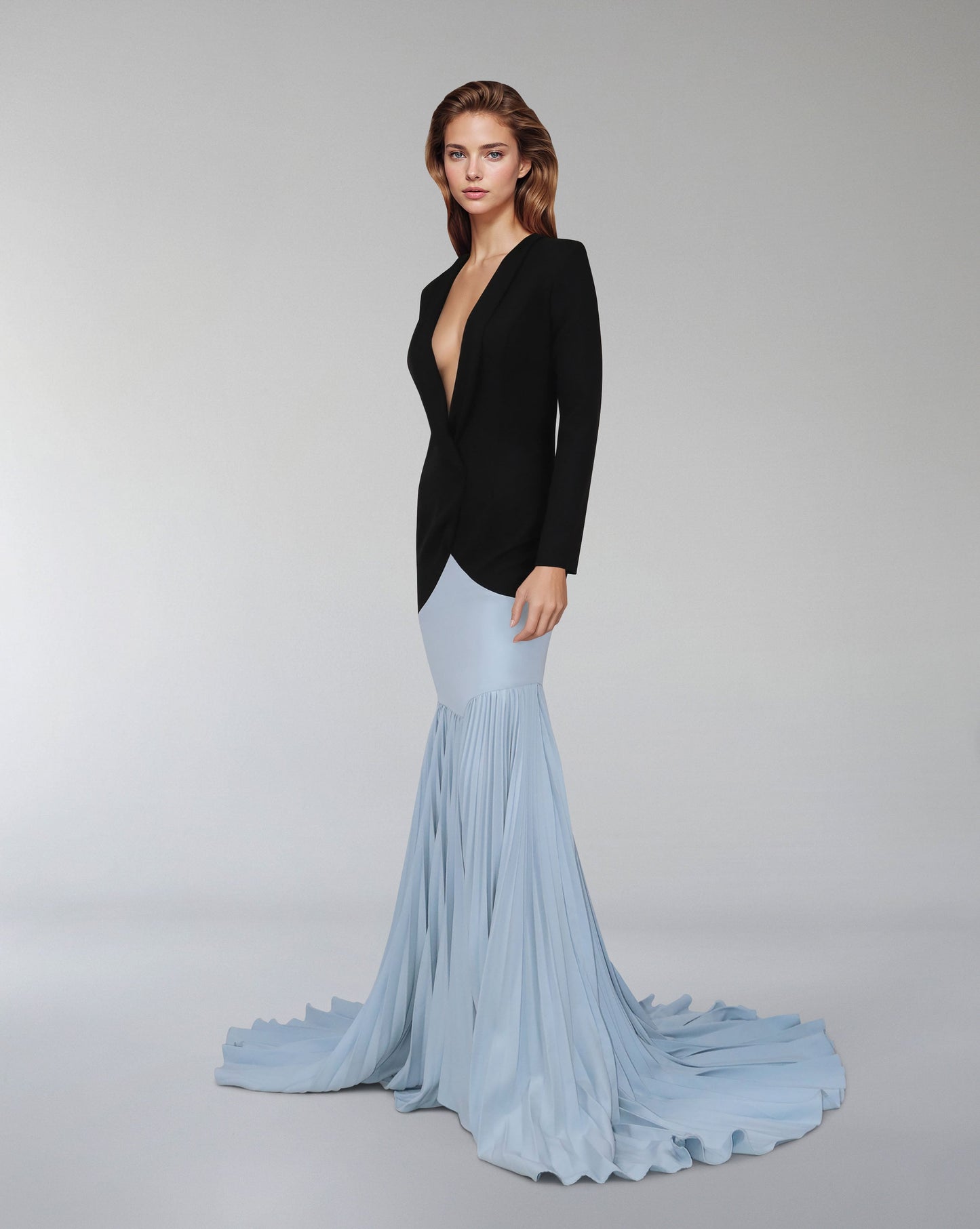 Blazer dress with pleated skirt -ODD-KAIA