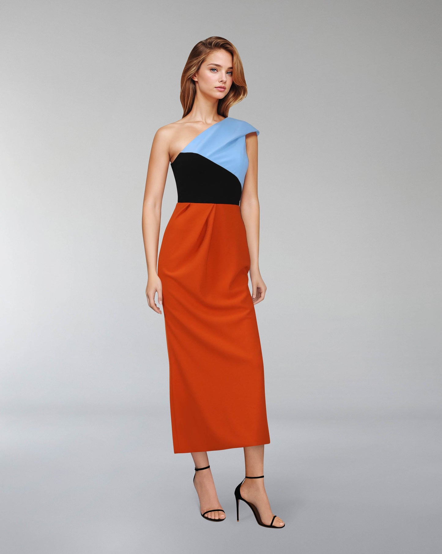 Asymmetrical cut & multicoloured dress - ODD-AMARA