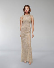 Fully sequined column dress -ODD-BIANCA