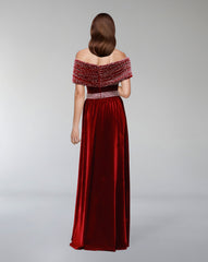 Draped velvet dress with crystals - ODD-NADINE