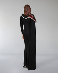 one-shoulder embellished column gown with sequin motif – ODD- REVAKTO