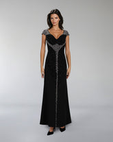 Sleeveless column dress with futuristic beading - ODD-RAINE