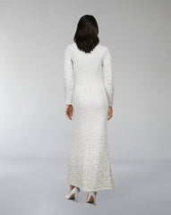 Long-Sleeve Beaded Column Dress - ODD-CELESTE