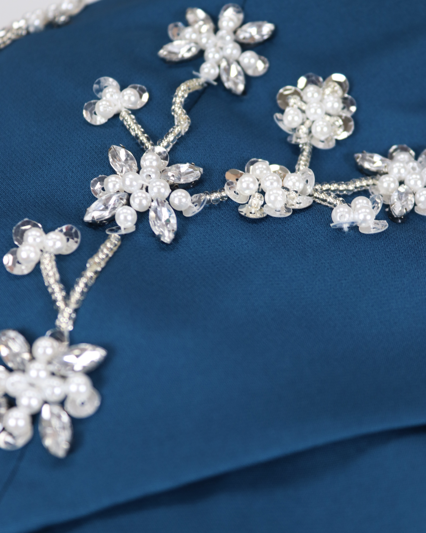 Blue column dress with beaded Capelet - ODD-SURIYA