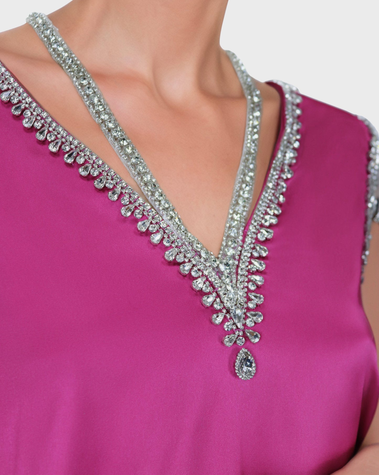 Neck and shoulder beaded dress with loose-fitting - ODD-ROZEN