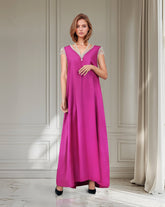 Neck and shoulder beaded dress with loose-fitting - ODD-ROZEN