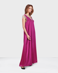 Neck and shoulder beaded dress with loose-fitting - ODD-ROZEN