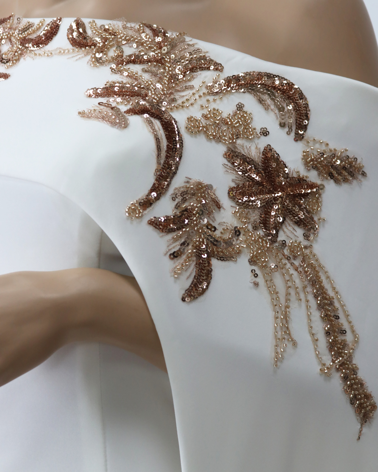 ODD-Shoulder off - sequined dress with maxi cape