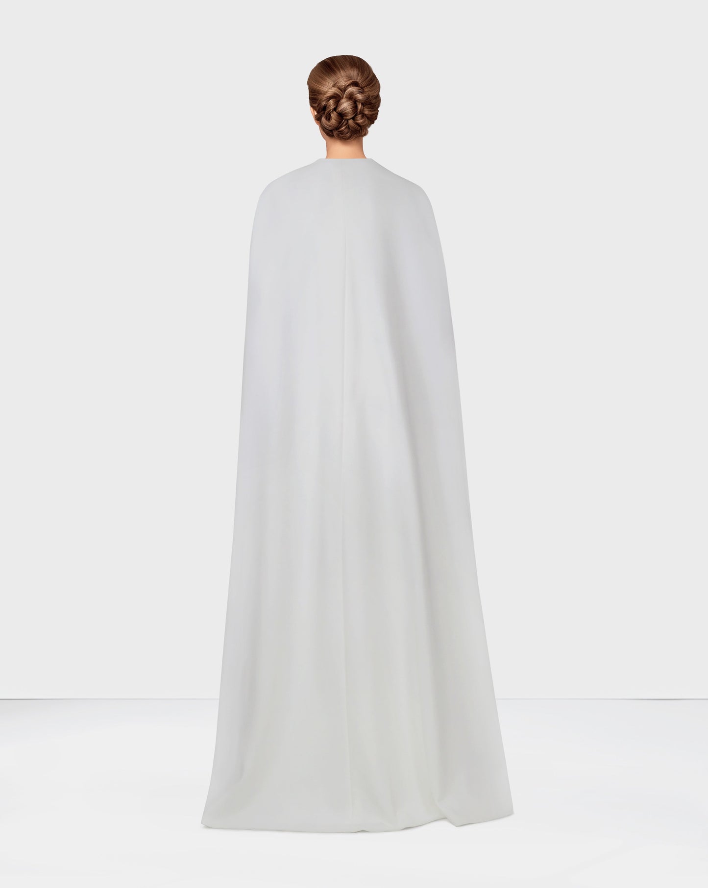 ODD-White column dress with cape