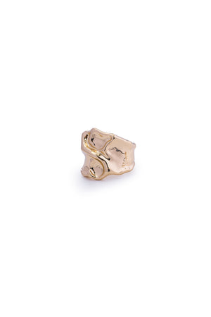 Metal Wrinkled Pearl Rings