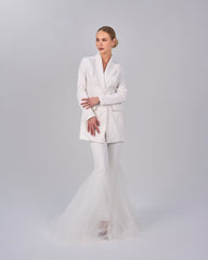 White blazer with bottom bell pants - ODD- DAHLIA SET