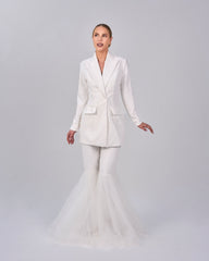 White blazer with bottom bell pants - ODD- DAHLIA SET