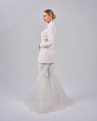 White blazer with bottom bell pants - ODD- DAHLIA SET