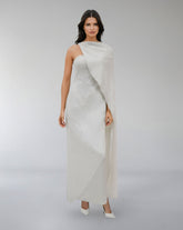 Strapless Sequined Column Dress with Draped Cape – ODD- AUROOR