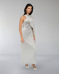 Strapless Sequined Column Dress with Draped Cape – ODD- AUROOR