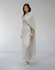 Strapless Sequined Column Dress with Draped Cape – ODD- AUROOR