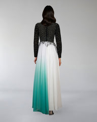 Plunging Ombre Gown with Embellished Bodice – ODD- ASTRIID