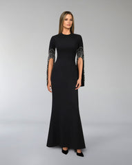 Column dress with beaded long sleeves - ODD-LOGAAN