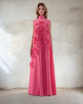 sleeveless lose fitted dress with flowers ODD-Notte