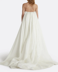 Floral Embroidered Strapless Column Dress with Cape - ODD- Elizabeth