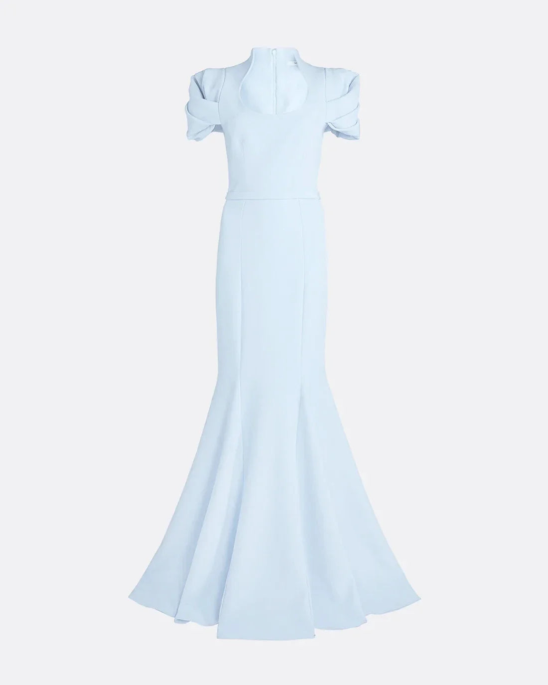 mermaid gown with ruched puff sleeves – ODD- AZURELLE