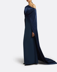 One shoulder column dress with twisted cape -ODD- Abby
