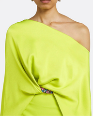 One-shoulder column dress with draped cape - ODD- Sarah