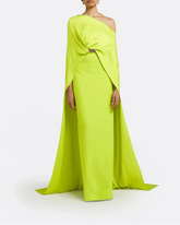 One-shoulder column dress with draped cape - ODD- Sarah