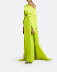 One-shoulder column dress with draped cape - ODD- Sarah