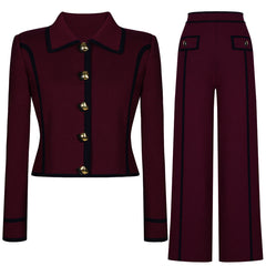 long sleeve tailored suit with contrast piping - ODD- DORRAZLI