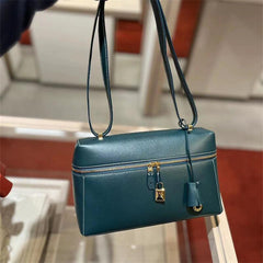 structured leather crossbody with gold lock detail – ODD- VERA