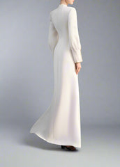 Long-Sleeve Column Dress with Embellished Cape - ODD - AURORA