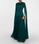 Chiffon cape gown with layered skirt – ODD- Nirmen