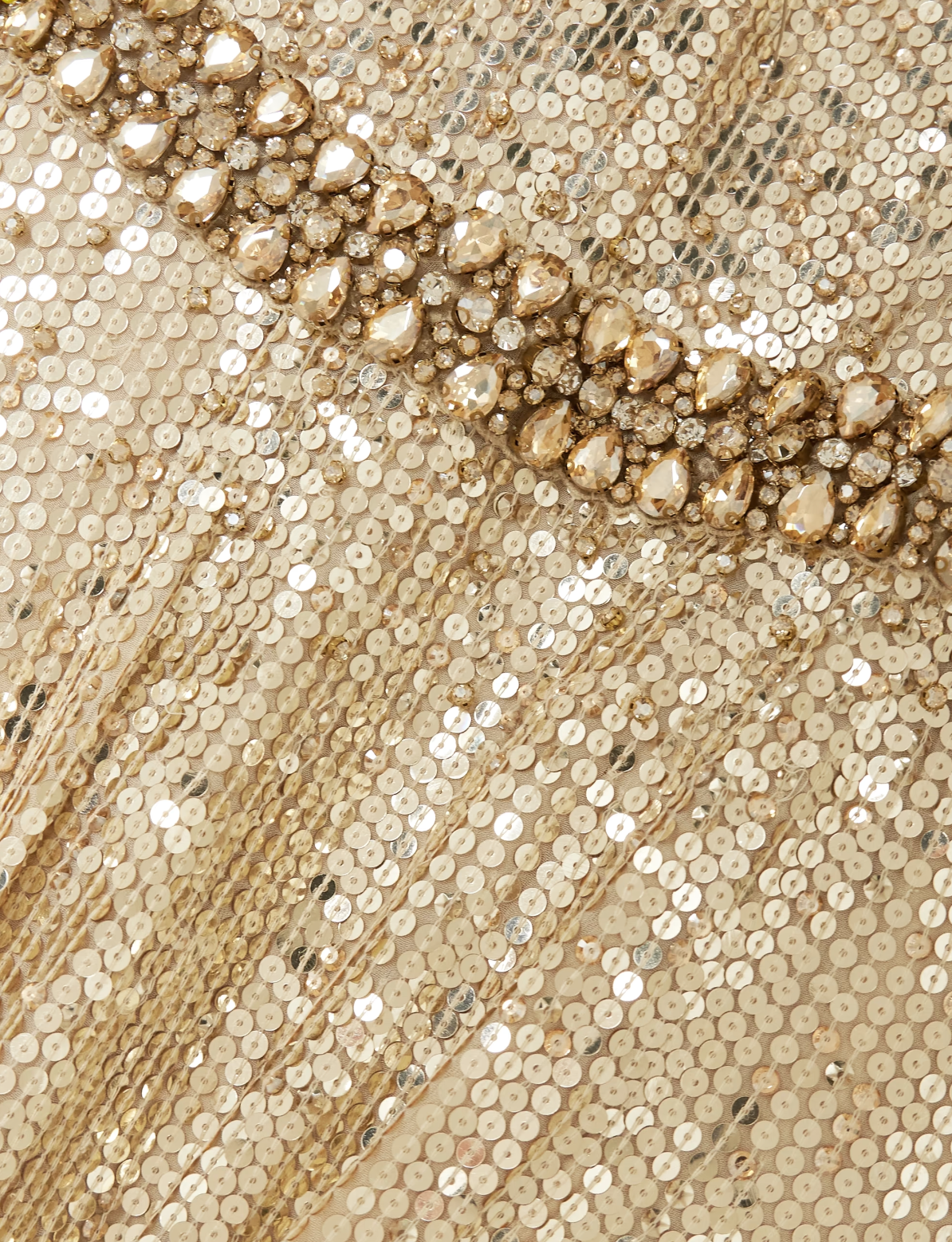 Long sleeve column dress with sequined embellishments - ODD- Jinwy