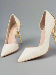 ODD-Classic Stiletto Shoe with Rhinestone Heel