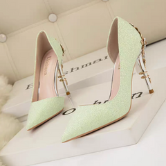 ODD-Classic Stiletto Shoe with Rhinestone Heel