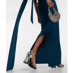 Blue column dress with beaded Capelet - ODD-SURIYA