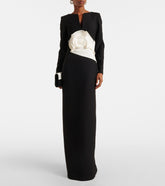 long-sleeve gown with satin rose applique – ODD- NOELLE