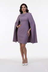 sleeveless sheath dress with cape overlay – ODD- VIOLETTA