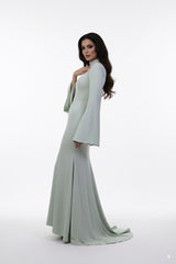 long-sleeve mermaid gown with embellished shoulder – ODD- SEGE
