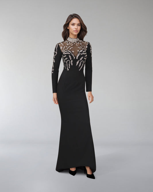 ODD-Sequined column dress with sweetheart neckline