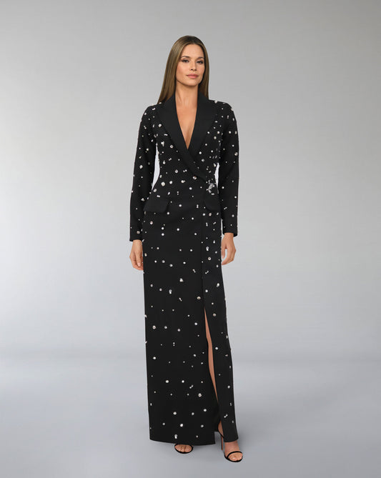 ODD-Fully beaded blazer dress