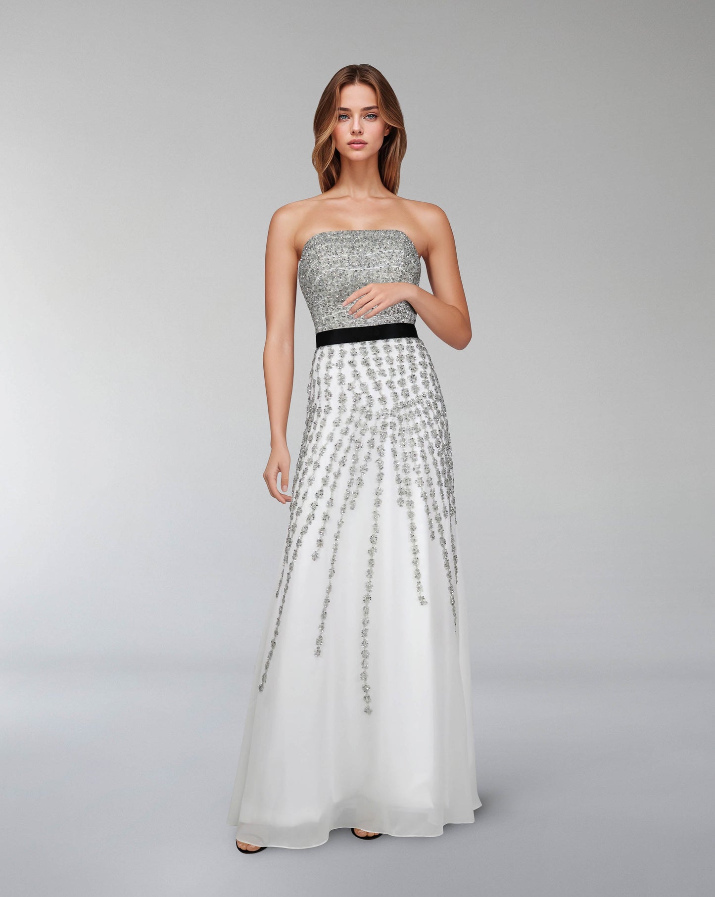 strapless beaded dress with waistband - ODD-SAGEN