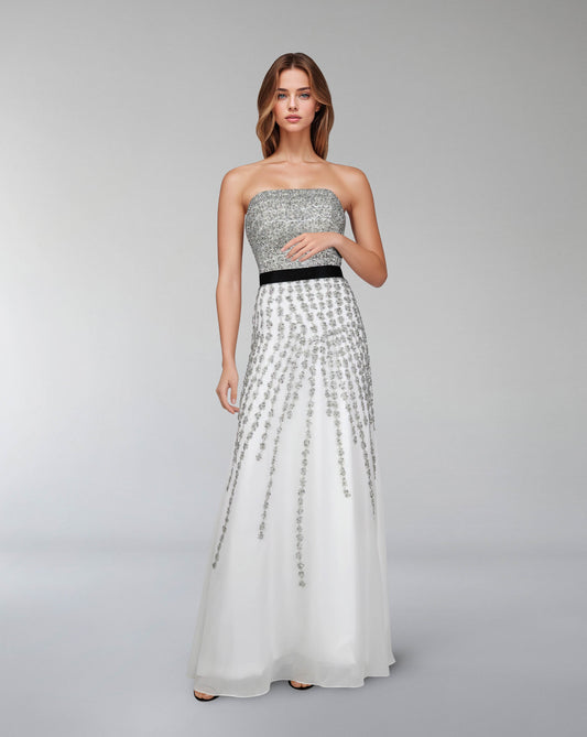 strapless beaded dress with waistband - ODD-SAGEN