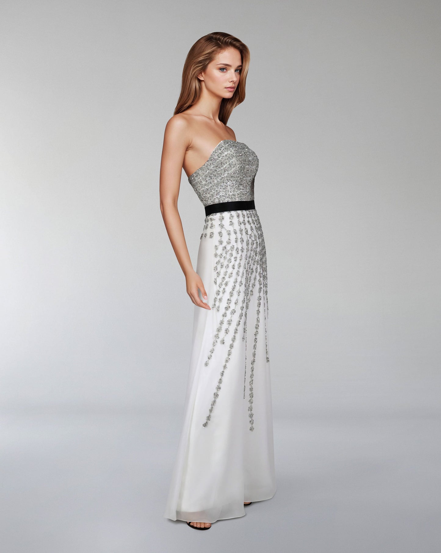 strapless beaded dress with waistband - ODD-SAGEN