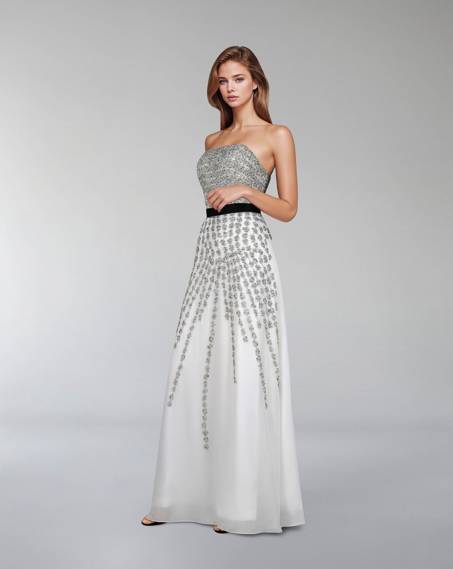 strapless beaded dress with waistband - ODD-SAGEN